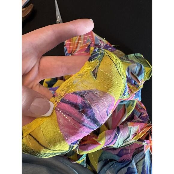 Club Z‎ Collection Women's Tropical Swim Cover-Up Large Resort Vacation Colorful - Picture 8 of 9